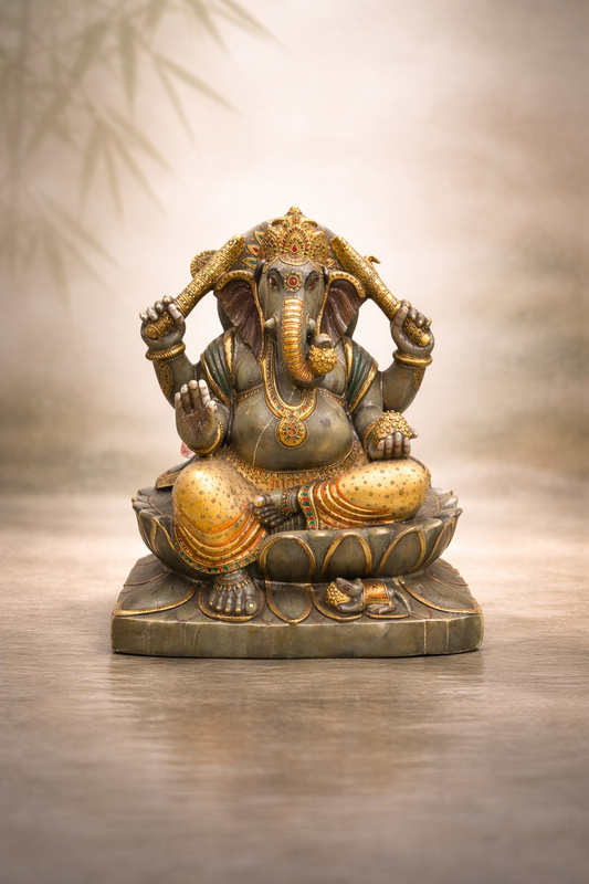 Green Jade Ganesha | 20 Inch