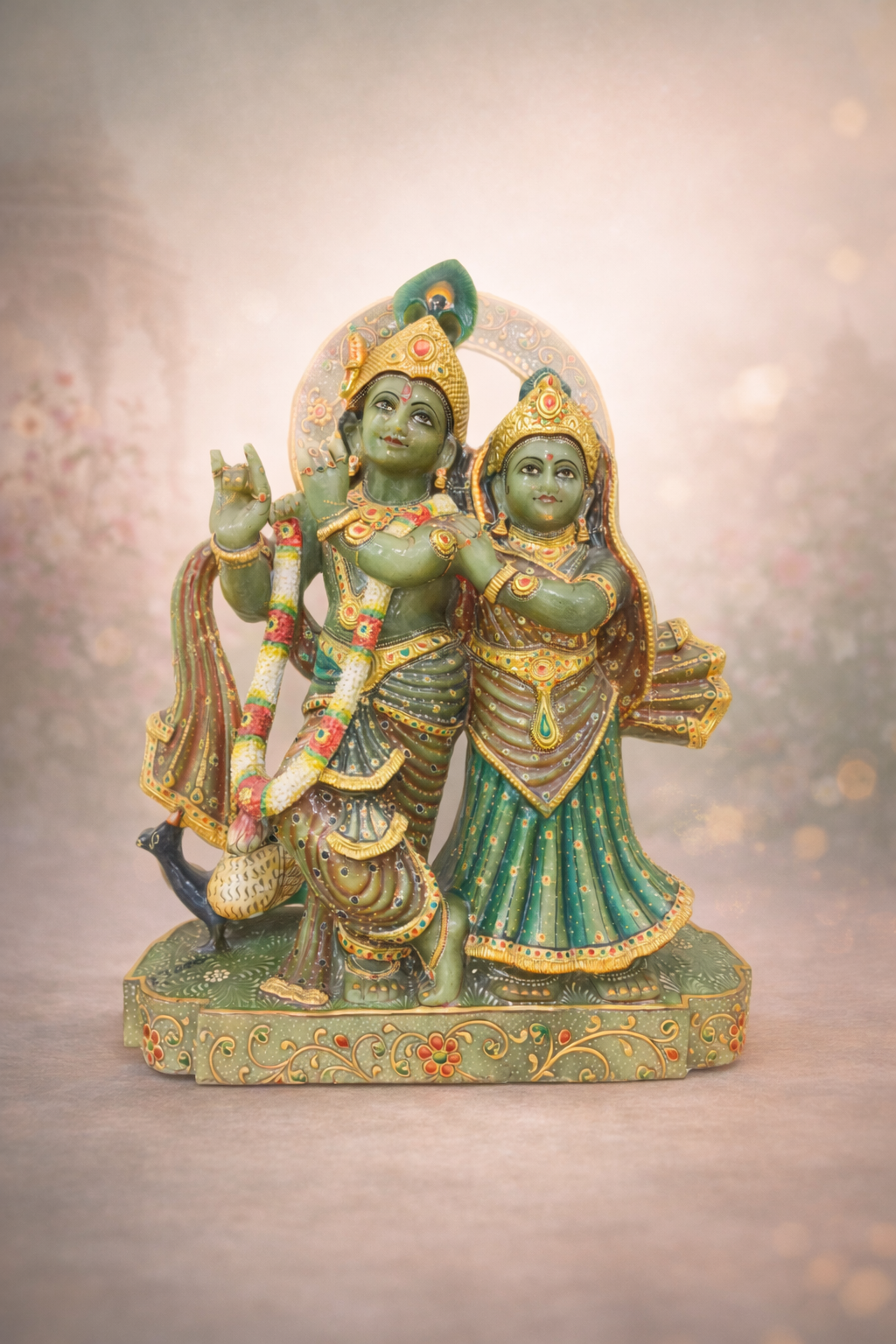 Gemstone deity of Sri Radha Krishna